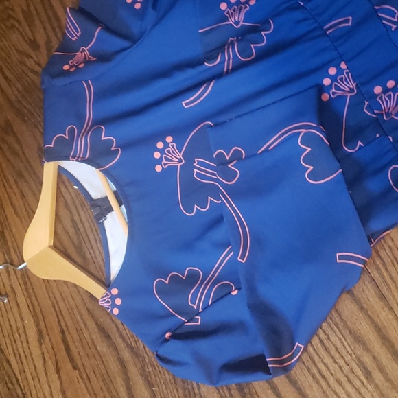 Women's Floral Evening Flare Vintage Midi Dress 3/4 Sleeve with Pockets - Picture 6 of 15